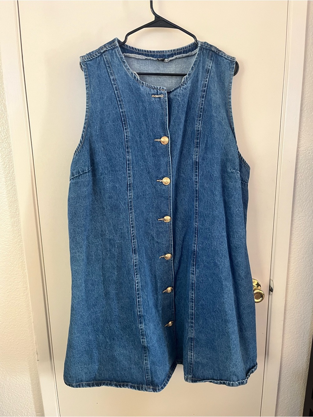 SHEIN Blue Denim Button-Front Jacket